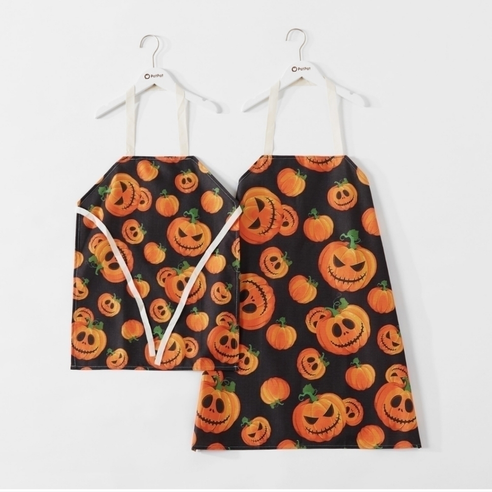 Mommy and‎ Me Halloween Pumpkin Aprons